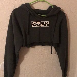 Obey cropped hoodie